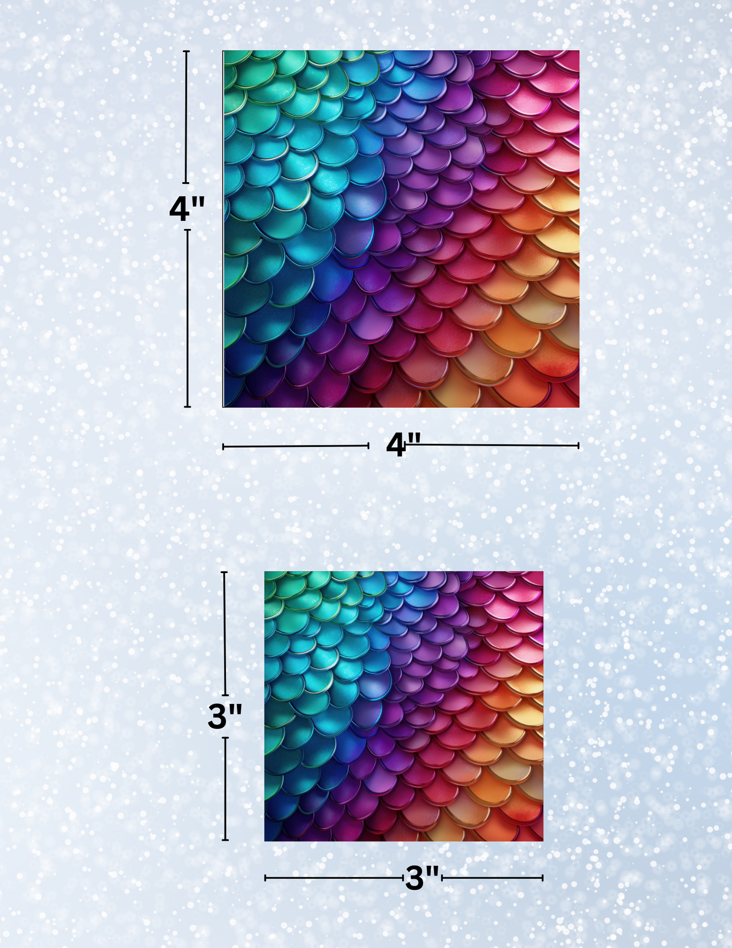 "3D Mermaid Scales" Premium Diamond Painting Release Papers