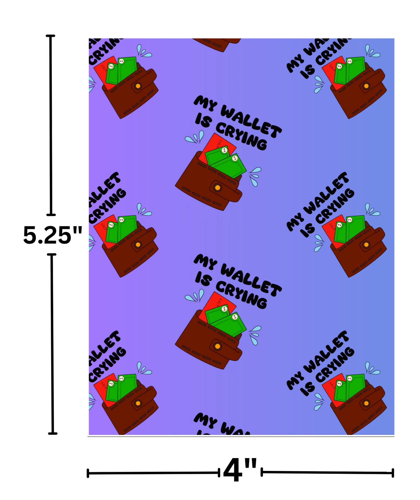 "My Wallet Is Crying" by Mrs Coffee Decorative Diamond Painting Release Papers