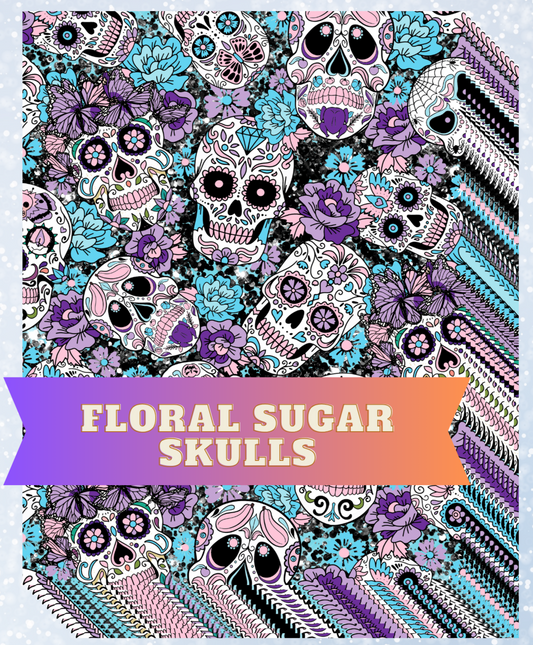 "Floral Sugar Skulls" Decorative Diamond Painting Release Papers