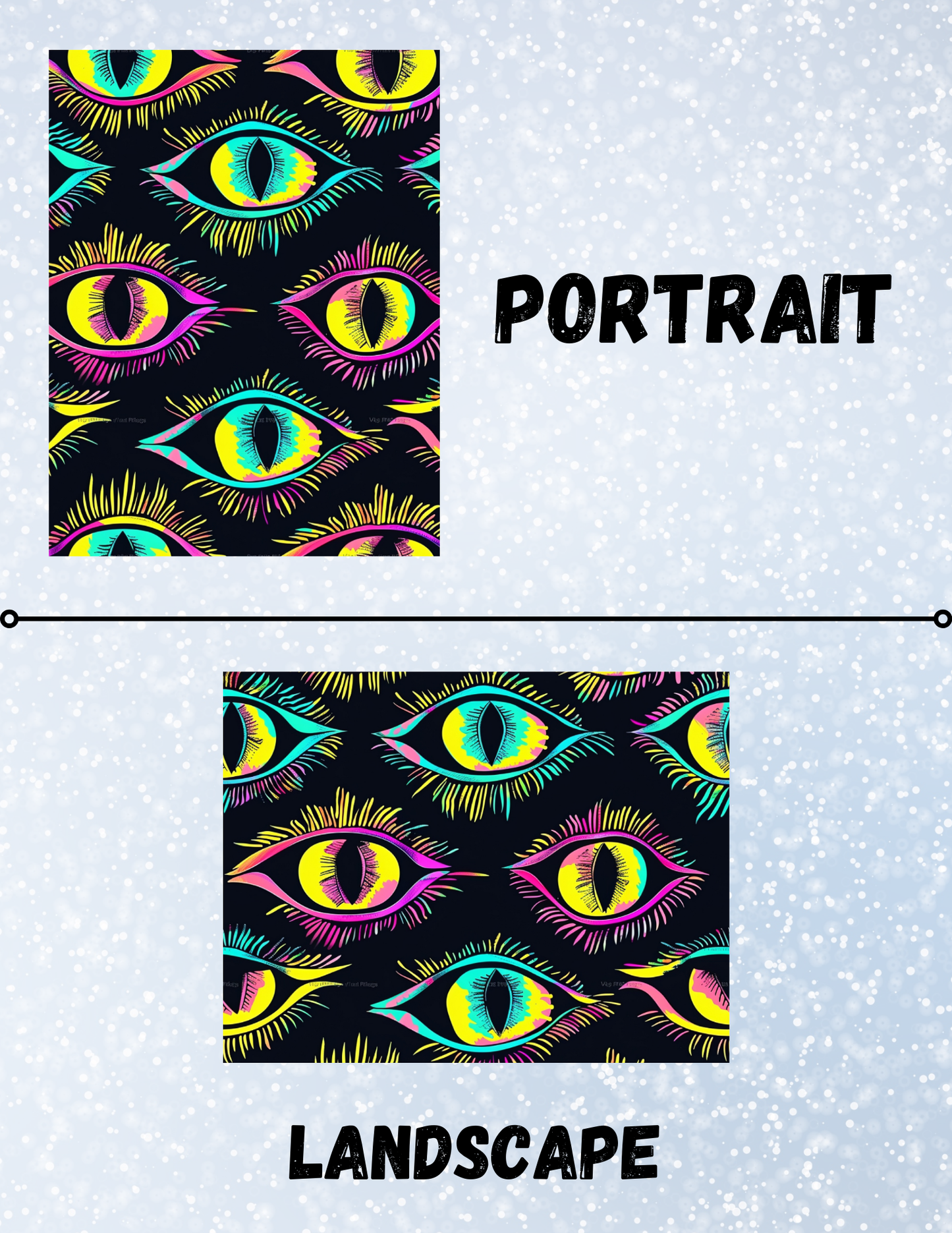 "Neon Eyes" Decorative Diamond Painting Release Papers