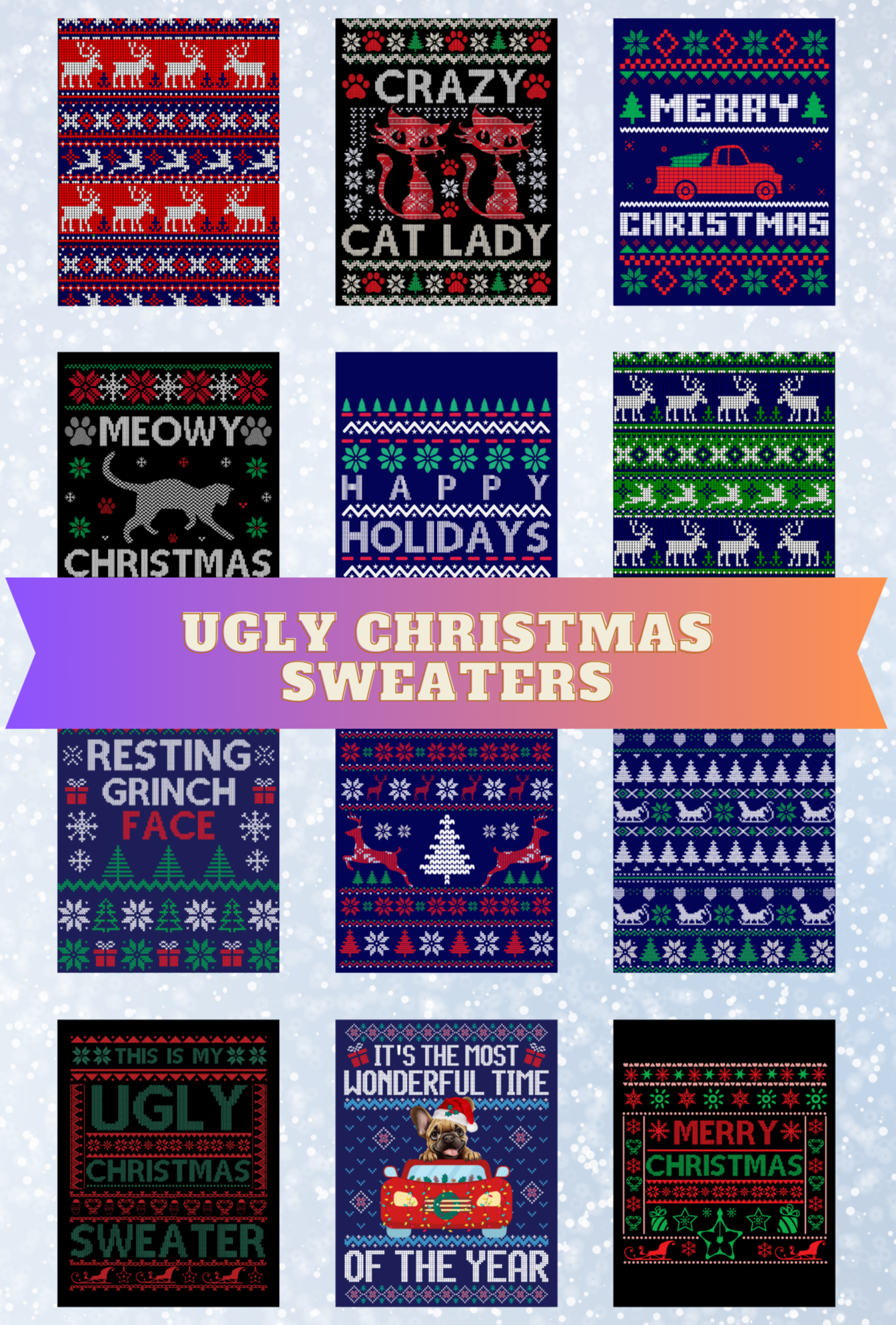 "Ugly Christmas Sweaters" Decorative Diamond Painting Release Papers