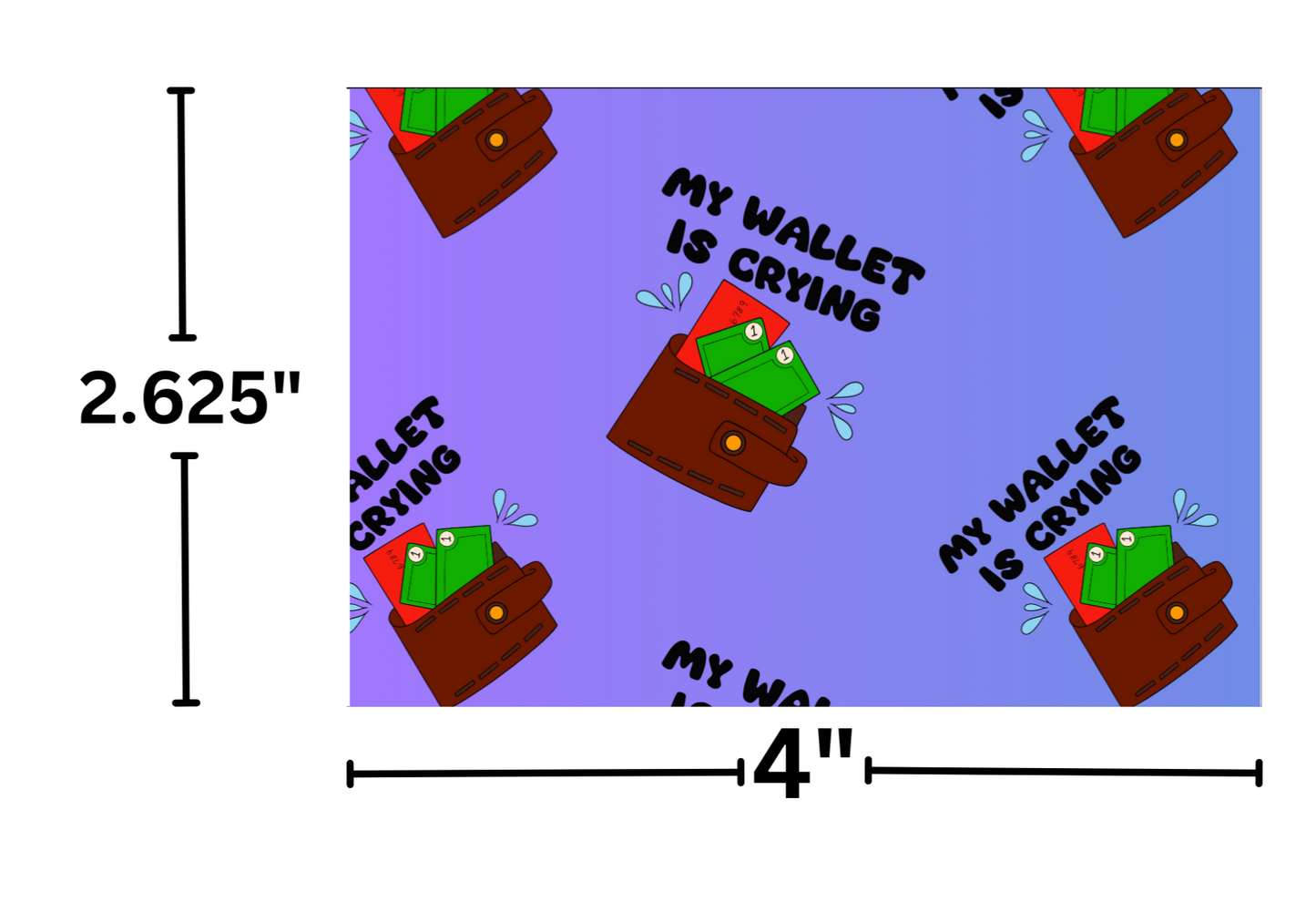 "My Wallet Is Crying" by Mrs Coffee Decorative Diamond Painting Release Papers