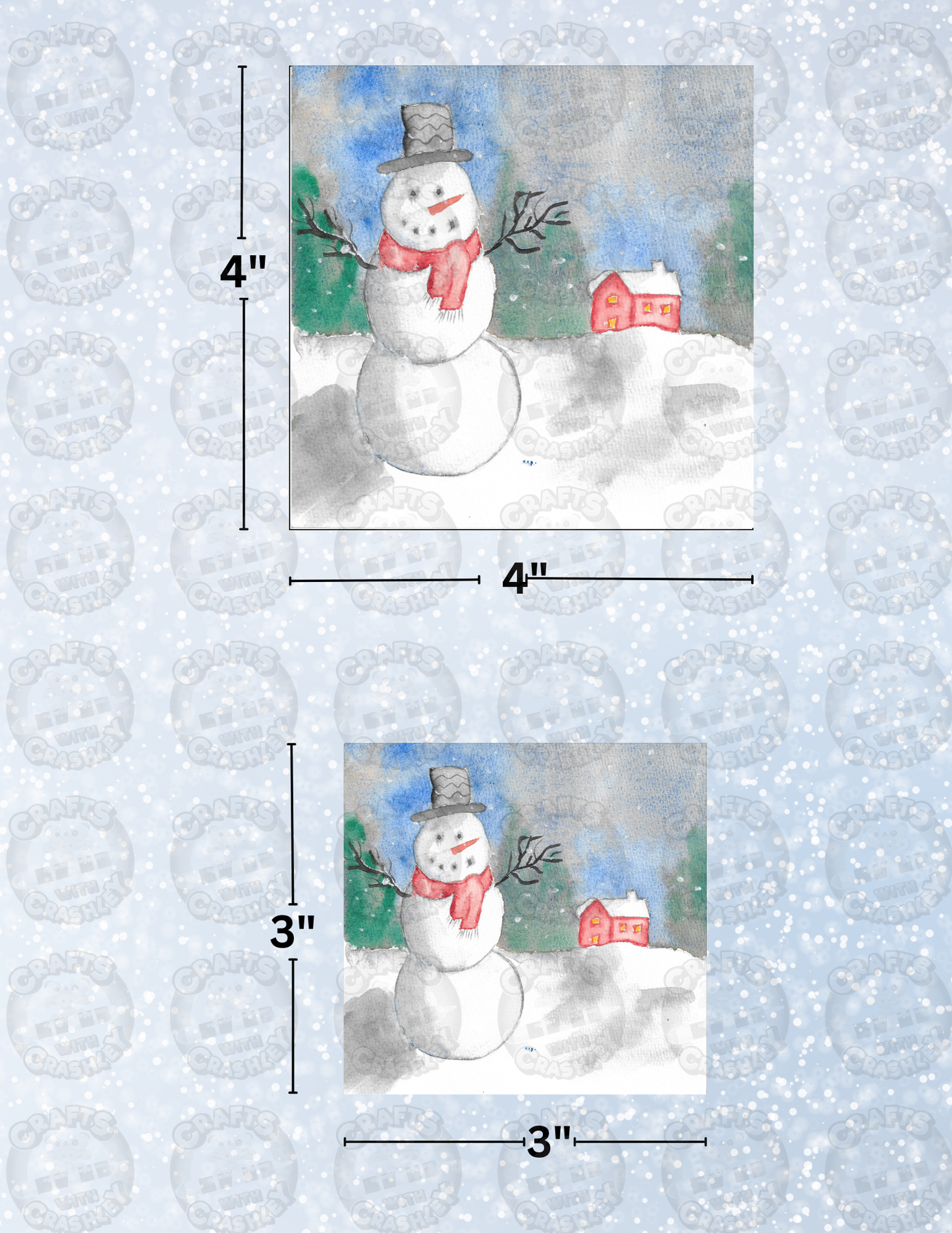 "Snowman Farmhouse" By Crafting Journey Decorative Diamond Painting Release Papers