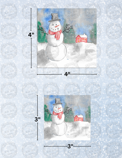 "Snowman Farmhouse" By Crafting and Crime Daily Decorative Diamond Painting Release Papers