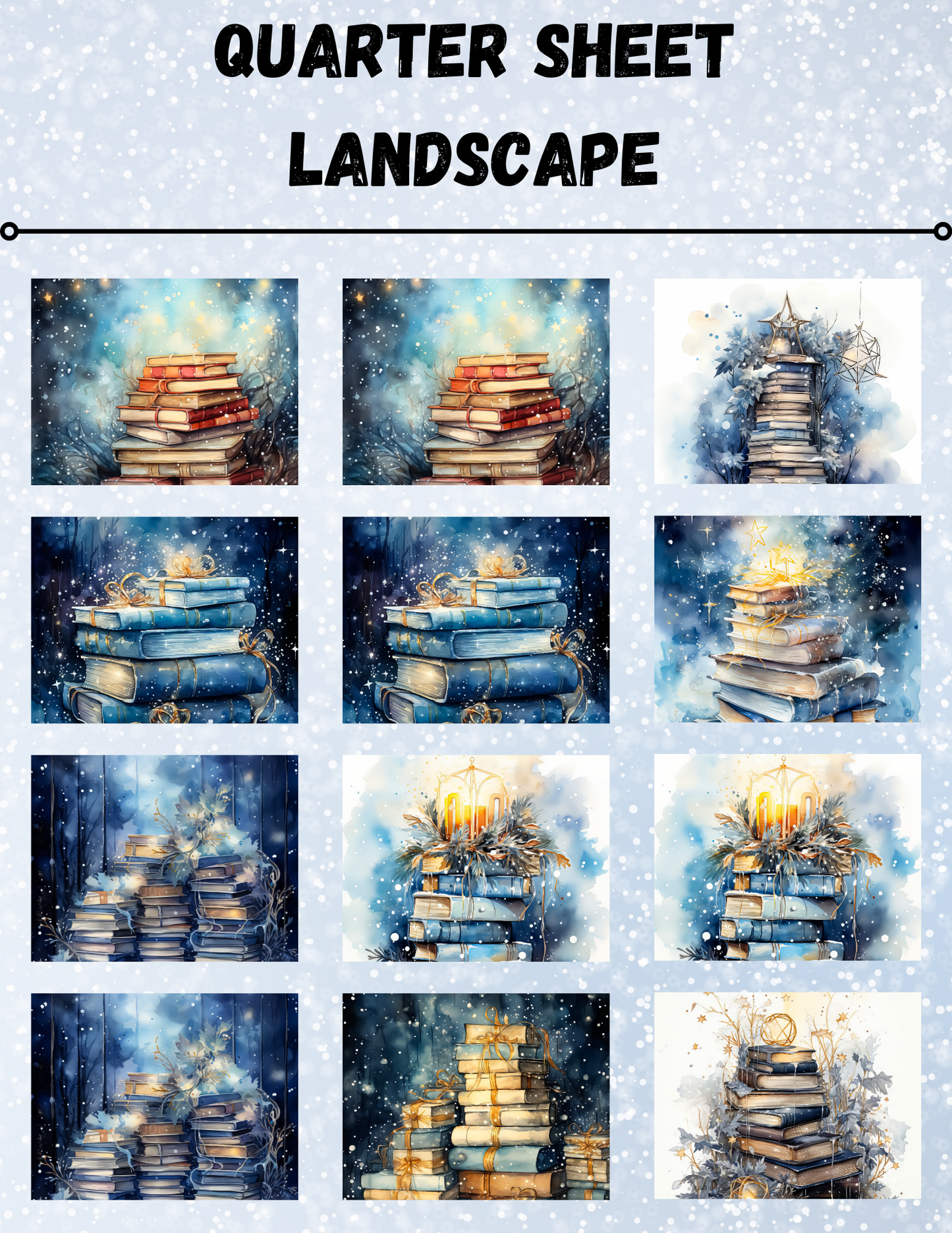 "Winter Forest Library 2" Decorative Diamond Painting Release Paper