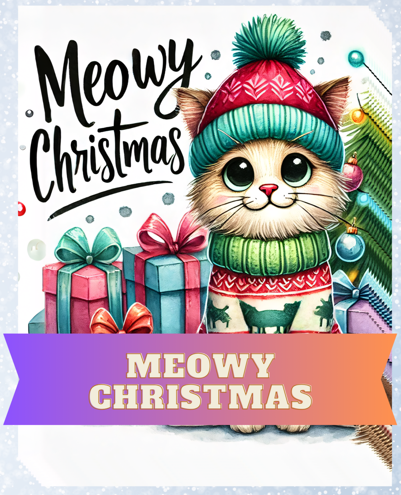 "Meowy Christmas" Decorative Diamond Painting Release Papers