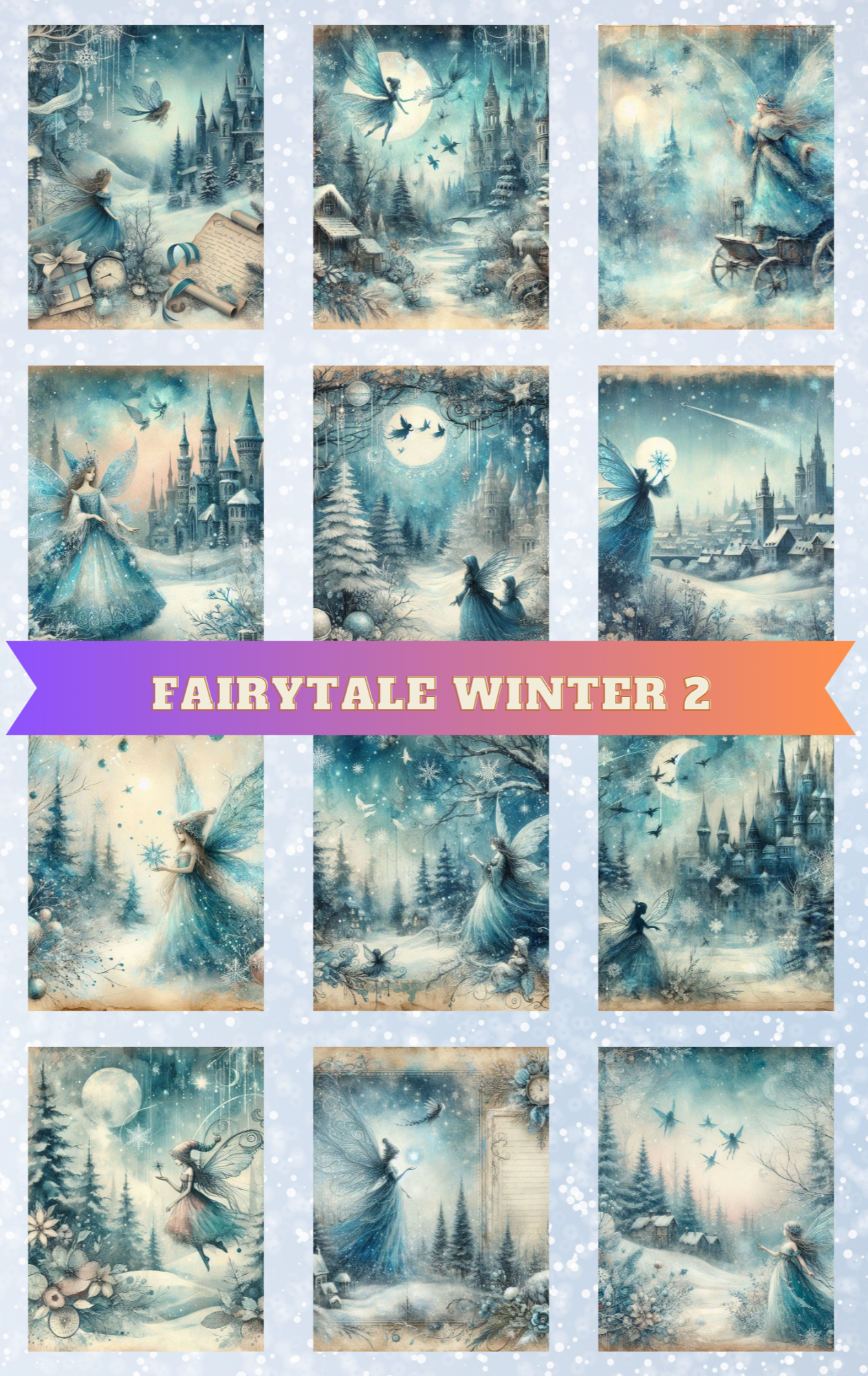 "Fairytale Winter 2" Decorative Diamond Painting Release Paper