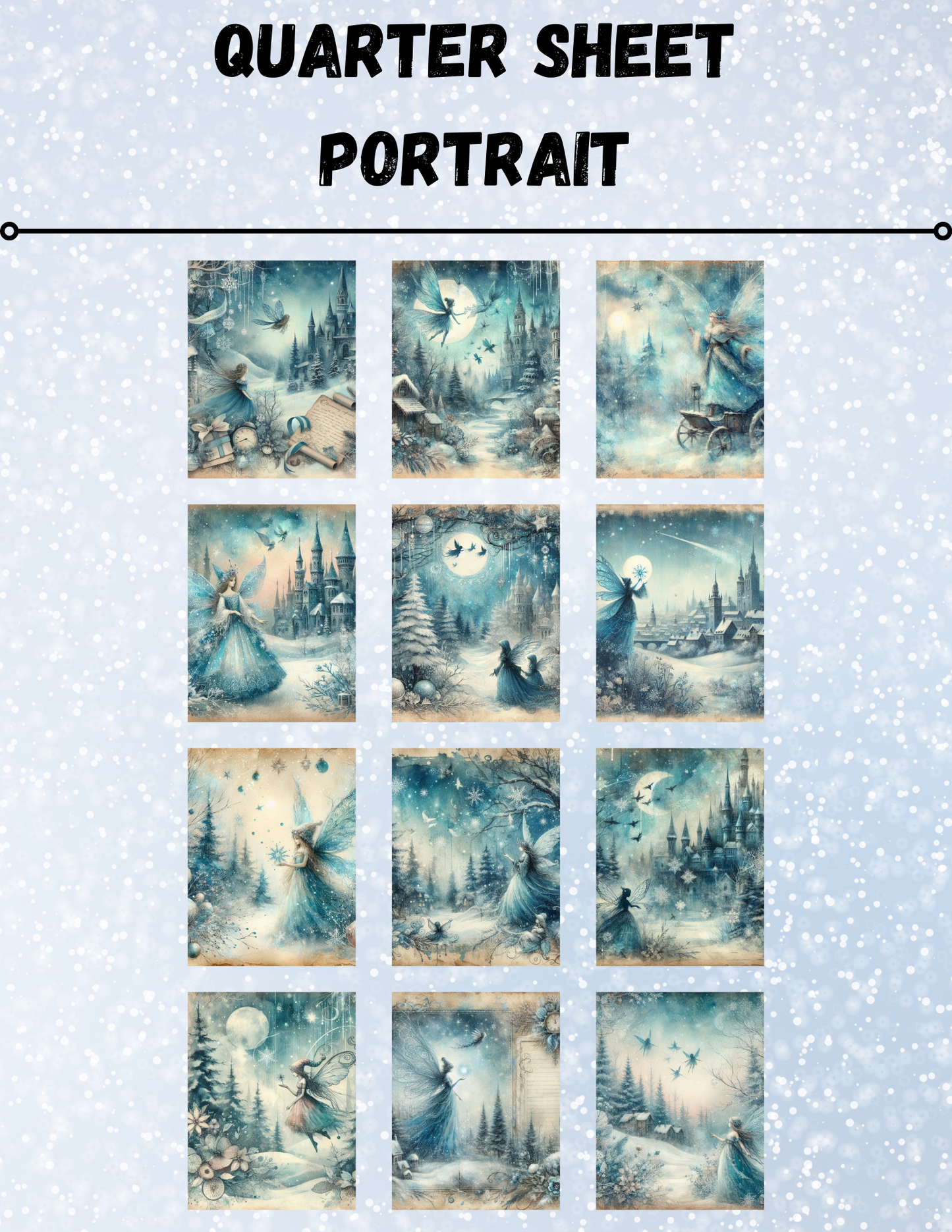 "Fairytale Winter 2" Decorative Diamond Painting Release Paper