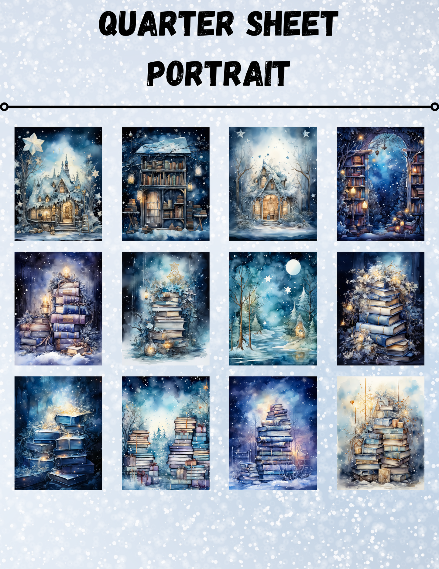 "Winter Forest Library 3" Decorative Diamond Painting Release Paper