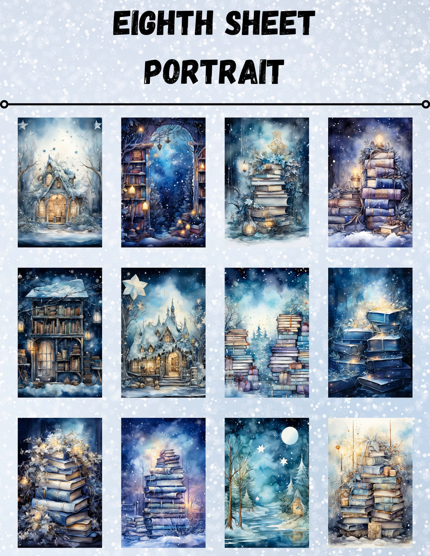 "Winter Forest Library 3" Decorative Diamond Painting Release Paper