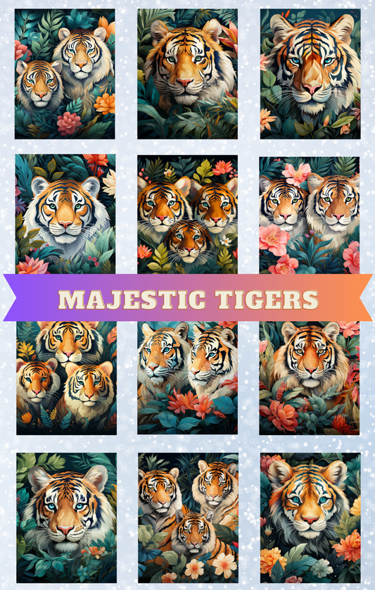 "Majestic Tigers" Premium Diamond Painting Release Papers