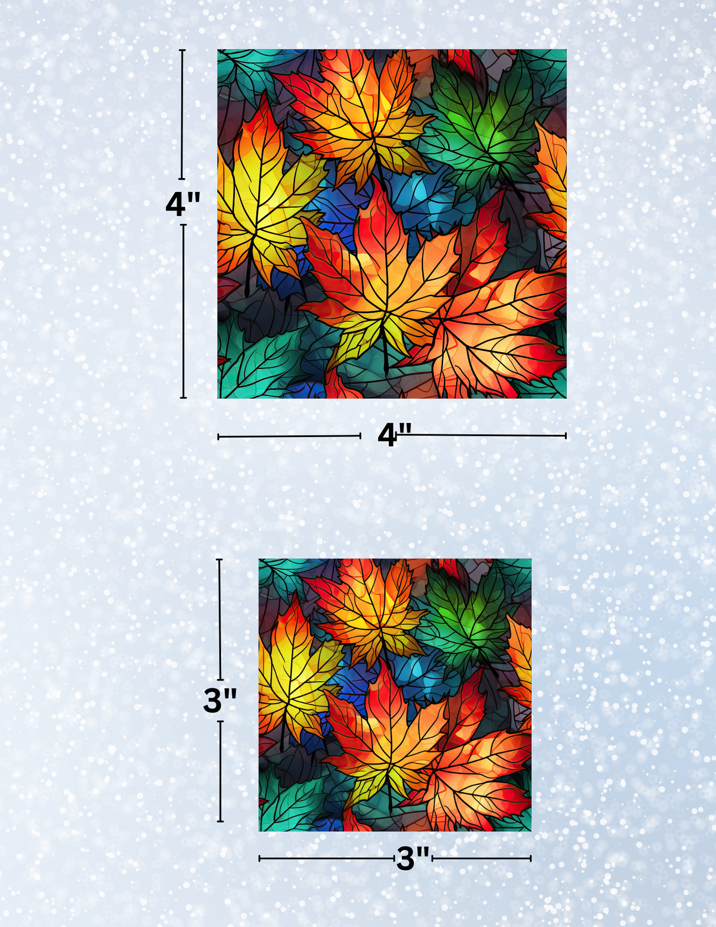 "Stained Glass Autumn Leaves" Decorative Diamond Painting Release Papers