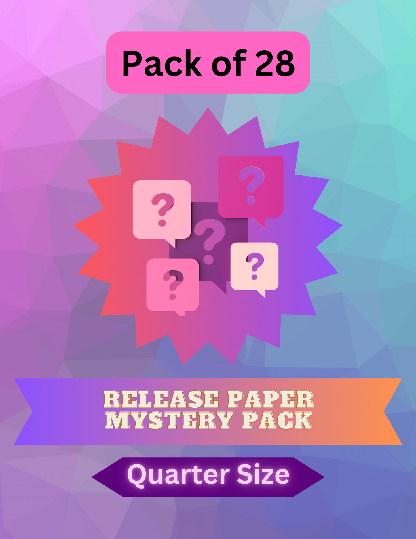 "Quarter Size Release Paper Mystery Pack" Premium Diamond Painting Release Papers