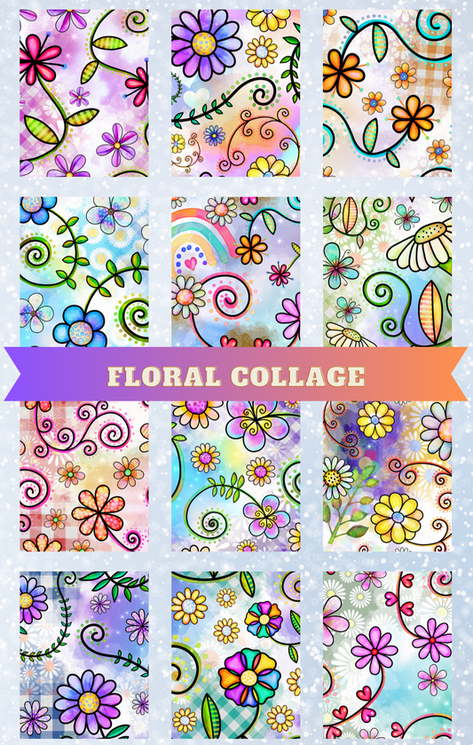 "Floral Collage" Premium Diamond Painting Release Papers