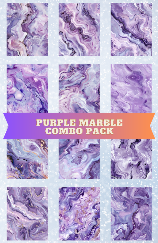 "Purple Marble Combo Pack" Premium Diamond Painting Release Papers