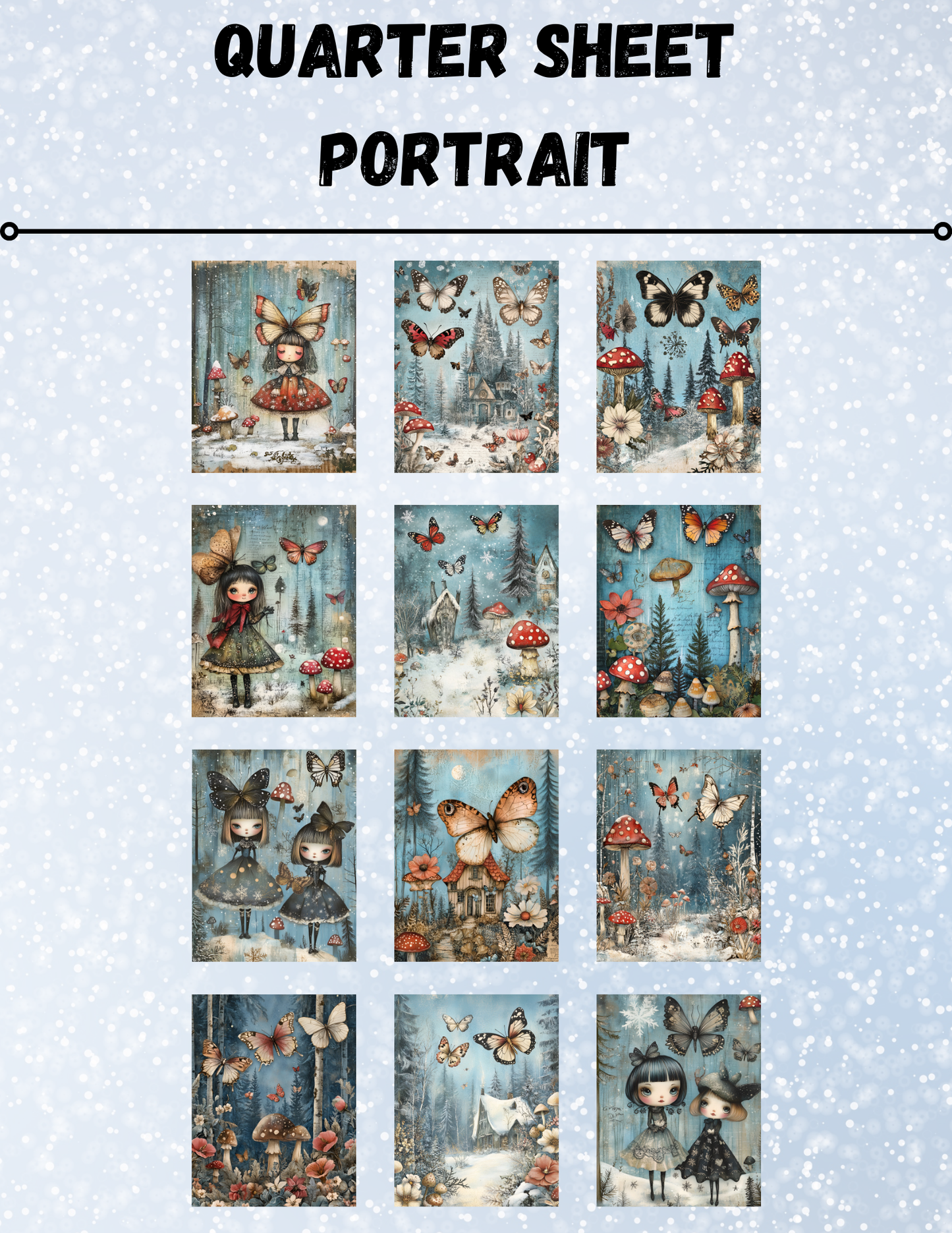 "Winter Frolic" Decorative Diamond Painting Release Papers