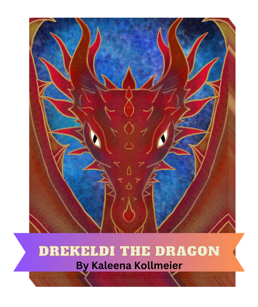 "Drekeldi The Dragon" by Kaleena Kollmeier Decorative Diamond Painting Release Papers