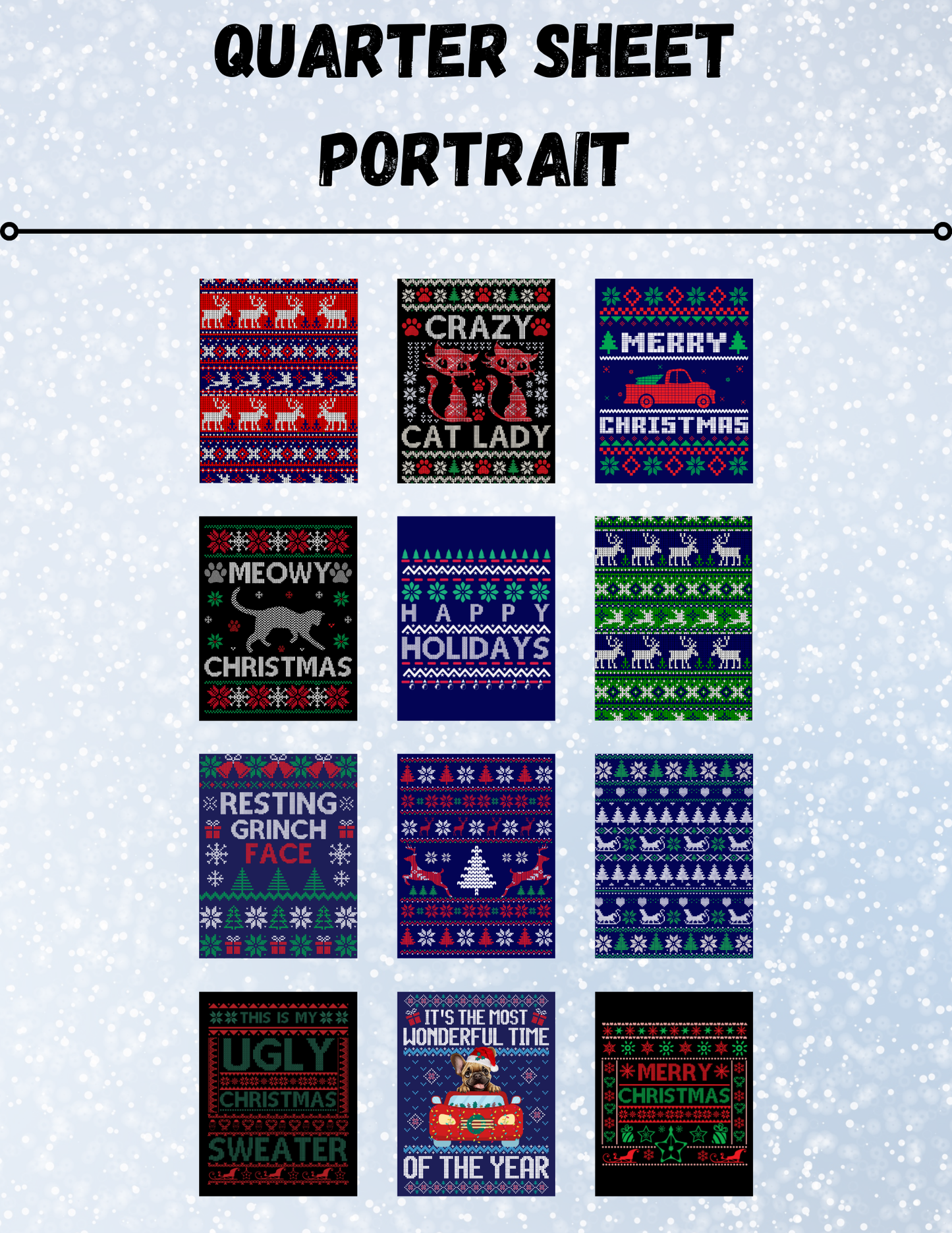 "Ugly Christmas Sweaters" Decorative Diamond Painting Release Papers