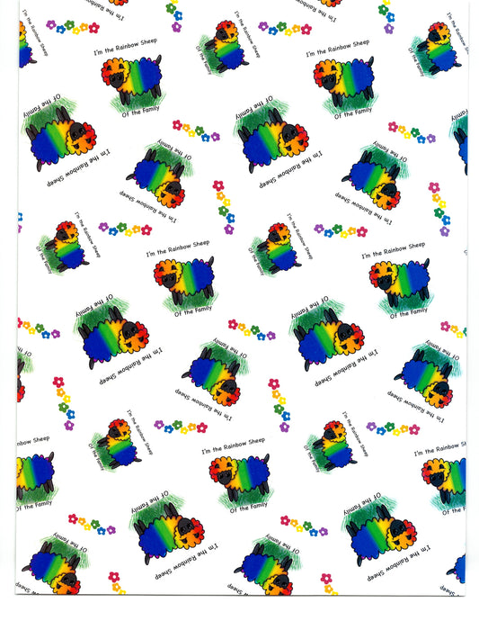 "Rainbow Sheep of the Family" by Mrs Coffee Decorative Diamond Painting Release Papers