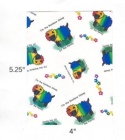 "Rainbow Sheep of the Family" by Mrs Coffee Decorative Diamond Painting Release Papers