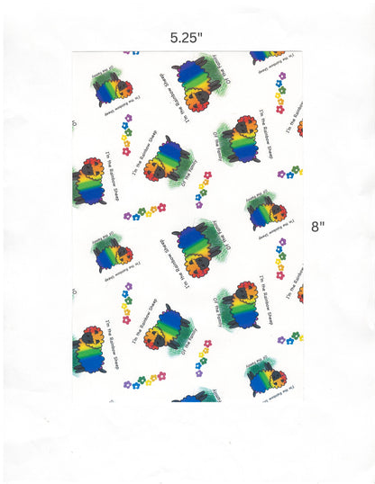 "Rainbow Sheep of the Family" by Mrs Coffee Decorative Diamond Painting Release Papers