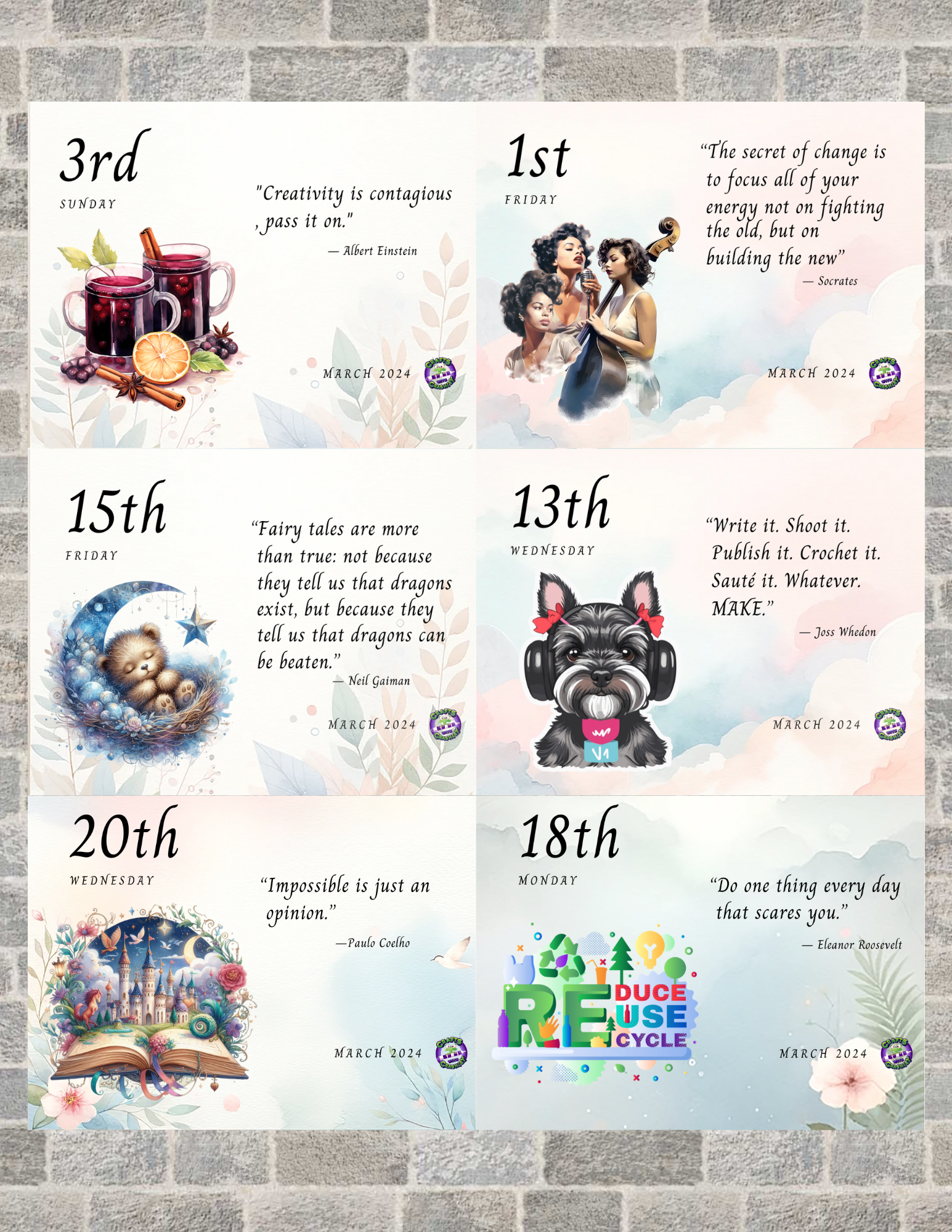 March 2024 Inspiration Calendar" Premium Diamond Painting Release Pap –  Crafts With Crashley