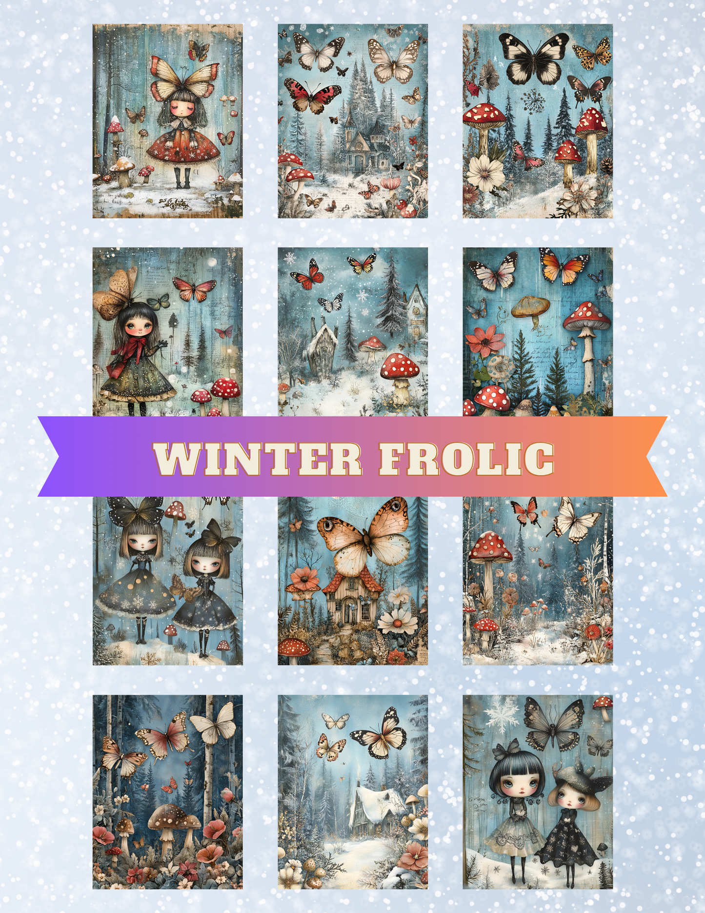 "Winter Frolic" Decorative Diamond Painting Release Papers