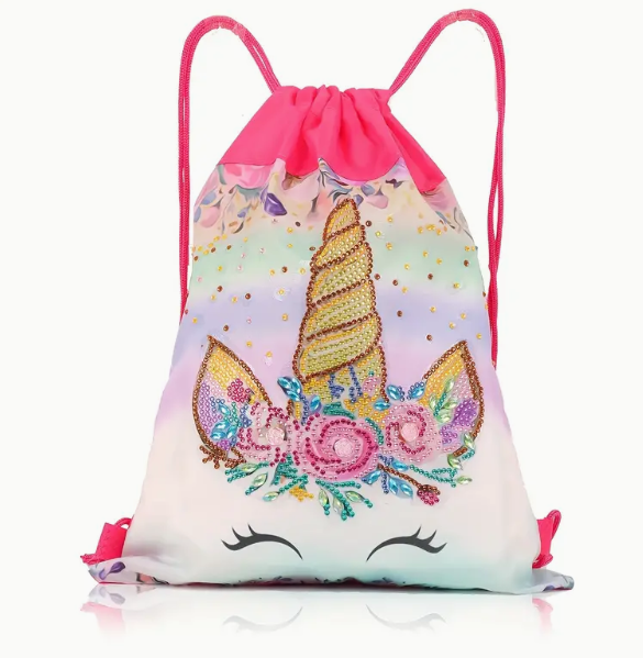 Unicorn Draw String Backpack Diamond Painting Kit