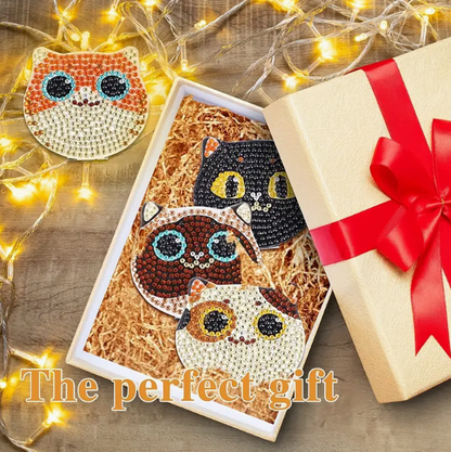 Black Cat Compact Mirror Diamond Painting Kit