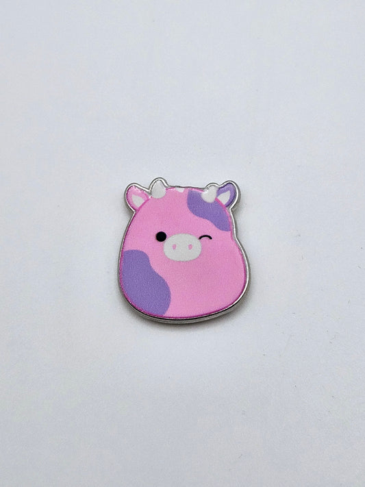 Squishmallow Pink and Purple Cow Charm Repurposed into Coverminder