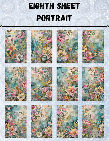 "Floral Scrapbook" Decorative Diamond Painting Release Paper