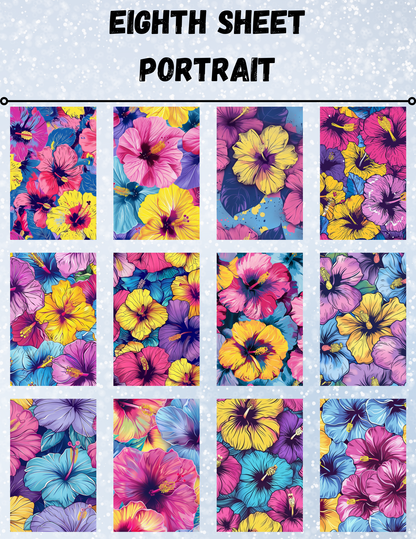 "Hibiscus Summer" Decorative Diamond Painting Release Paper