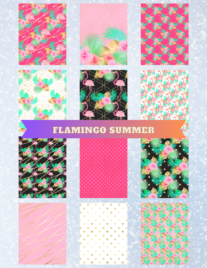 "Flamingo Summer" Decorative Diamond Painting Release Paper