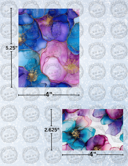 "Alcohol Ink Flowers" Decorative Diamond Painting Release Paper
