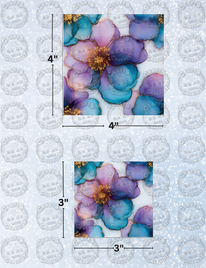 "Alcohol Ink Flowers" Decorative Diamond Painting Release Paper