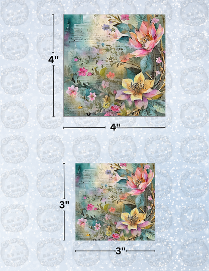 "Floral Scrapbook" Decorative Diamond Painting Release Paper