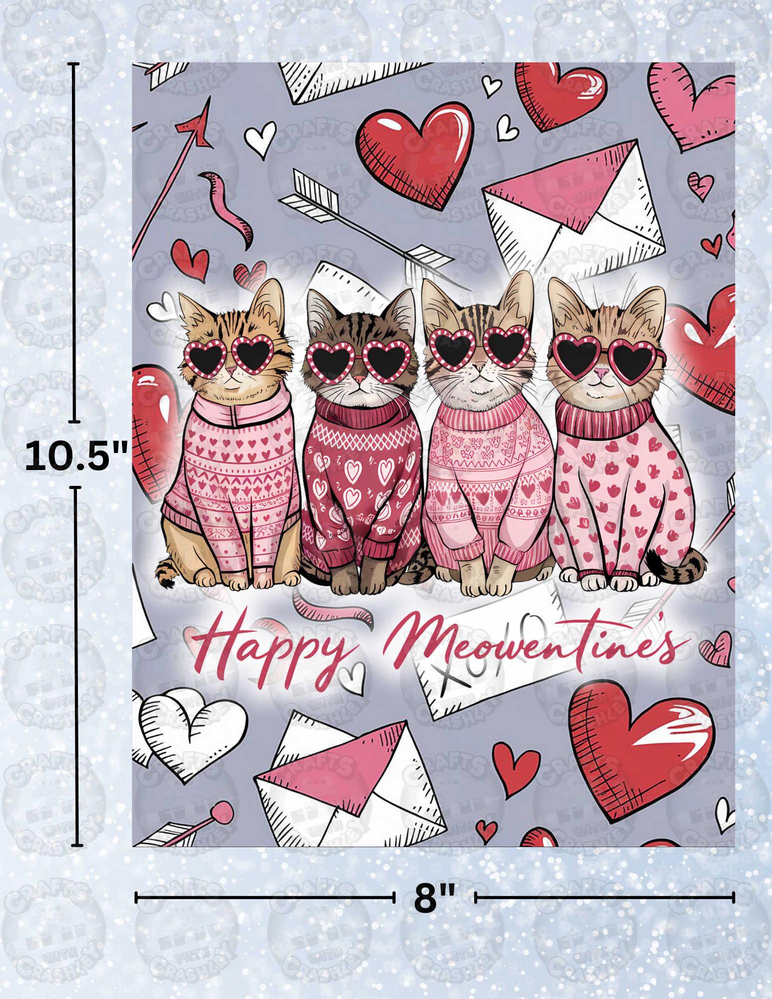 "Happy Meowentines" Decorative Diamond Painting Release Papers