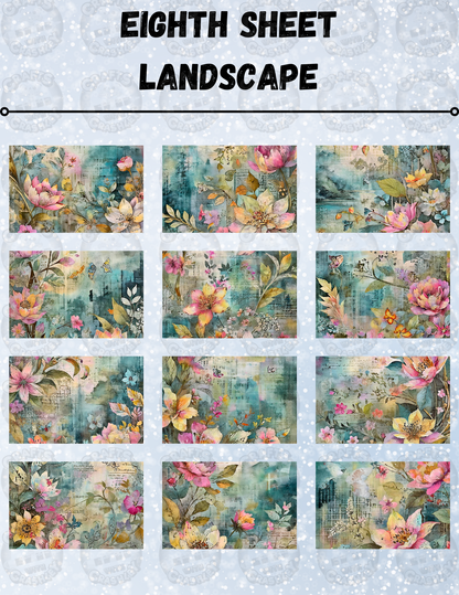 "Floral Scrapbook" Decorative Diamond Painting Release Paper