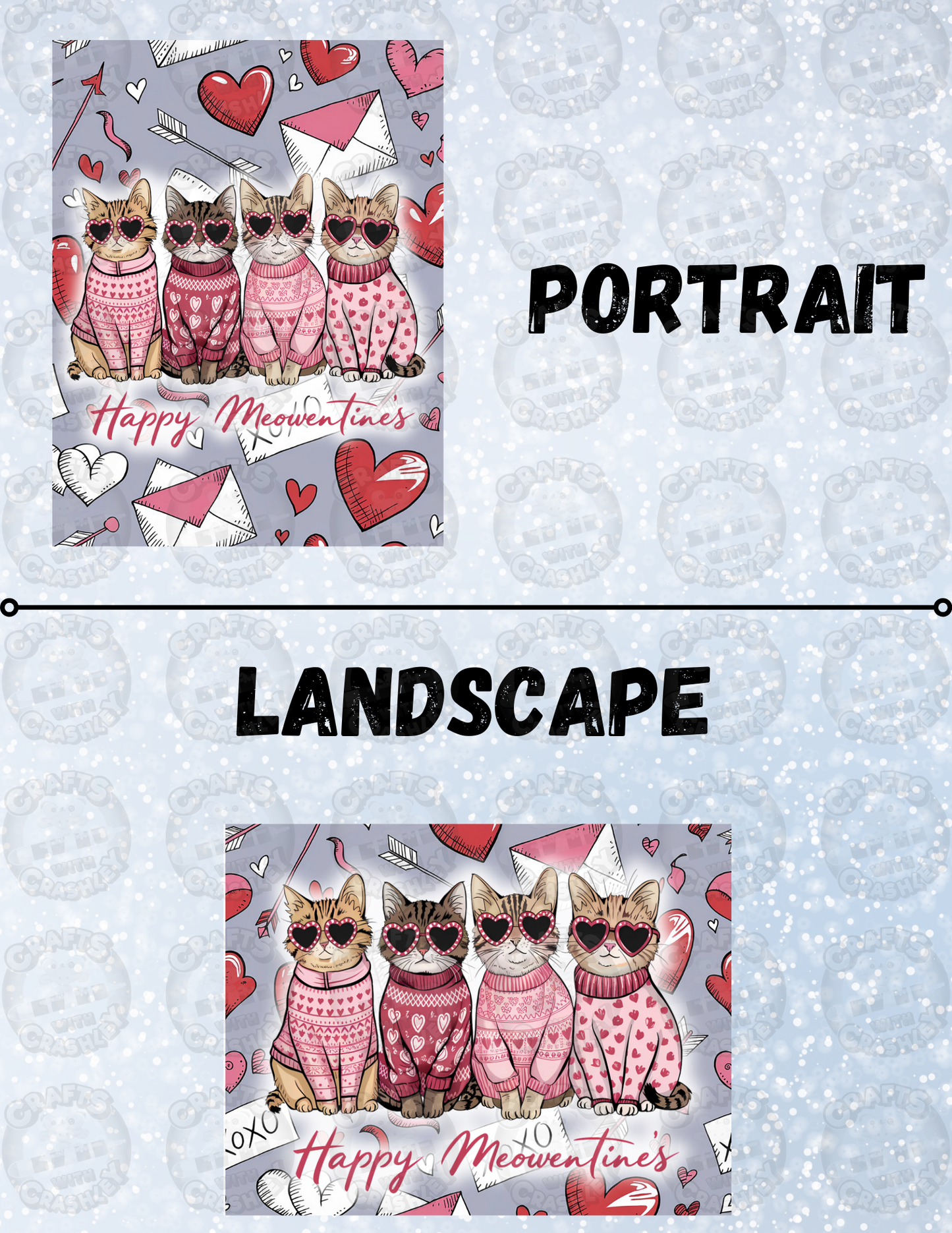 "Happy Meowentines" Decorative Diamond Painting Release Papers