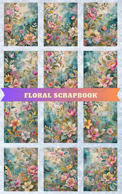"Floral Scrapbook" Decorative Diamond Painting Release Paper