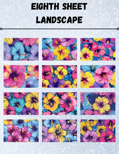 "Hibiscus Summer" Decorative Diamond Painting Release Paper