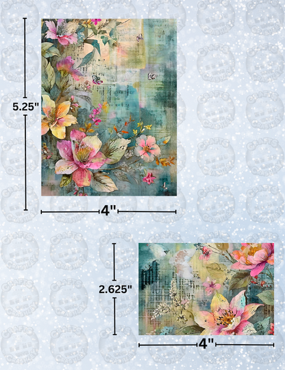 "Floral Scrapbook" Decorative Diamond Painting Release Paper