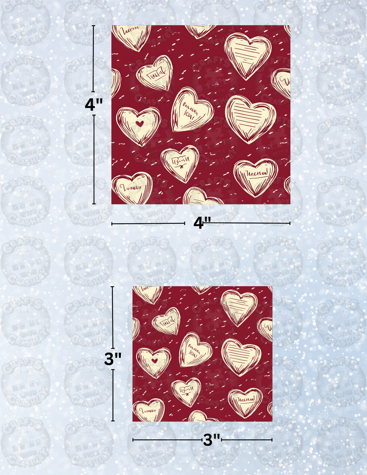 "Heart Patterns" Decorative Diamond Painting Release Paper