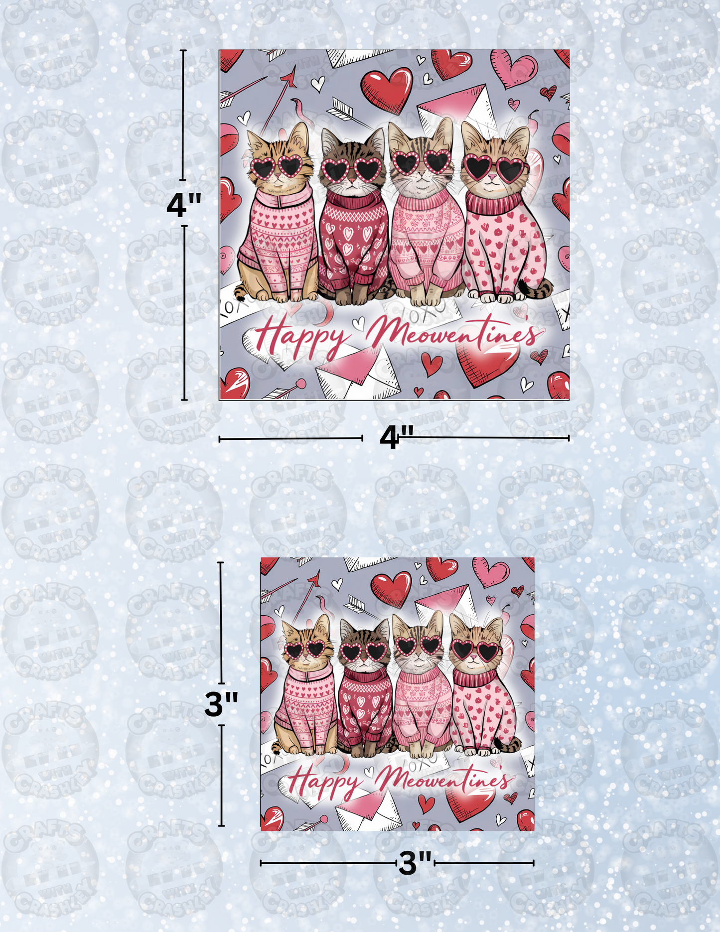 "Happy Meowentines" Decorative Diamond Painting Release Papers