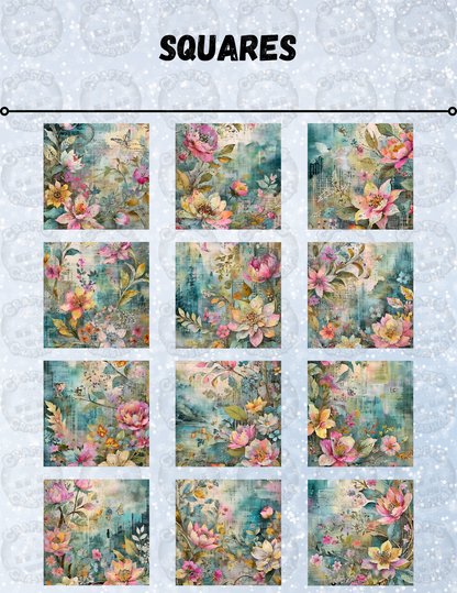 "Floral Scrapbook" Decorative Diamond Painting Release Paper