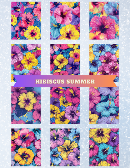 "Hibiscus Summer" Decorative Diamond Painting Release Paper