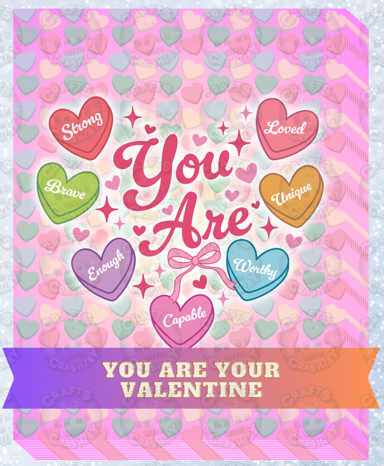 "You Are Your Valentine" Decorative Diamond Painting Release Papers