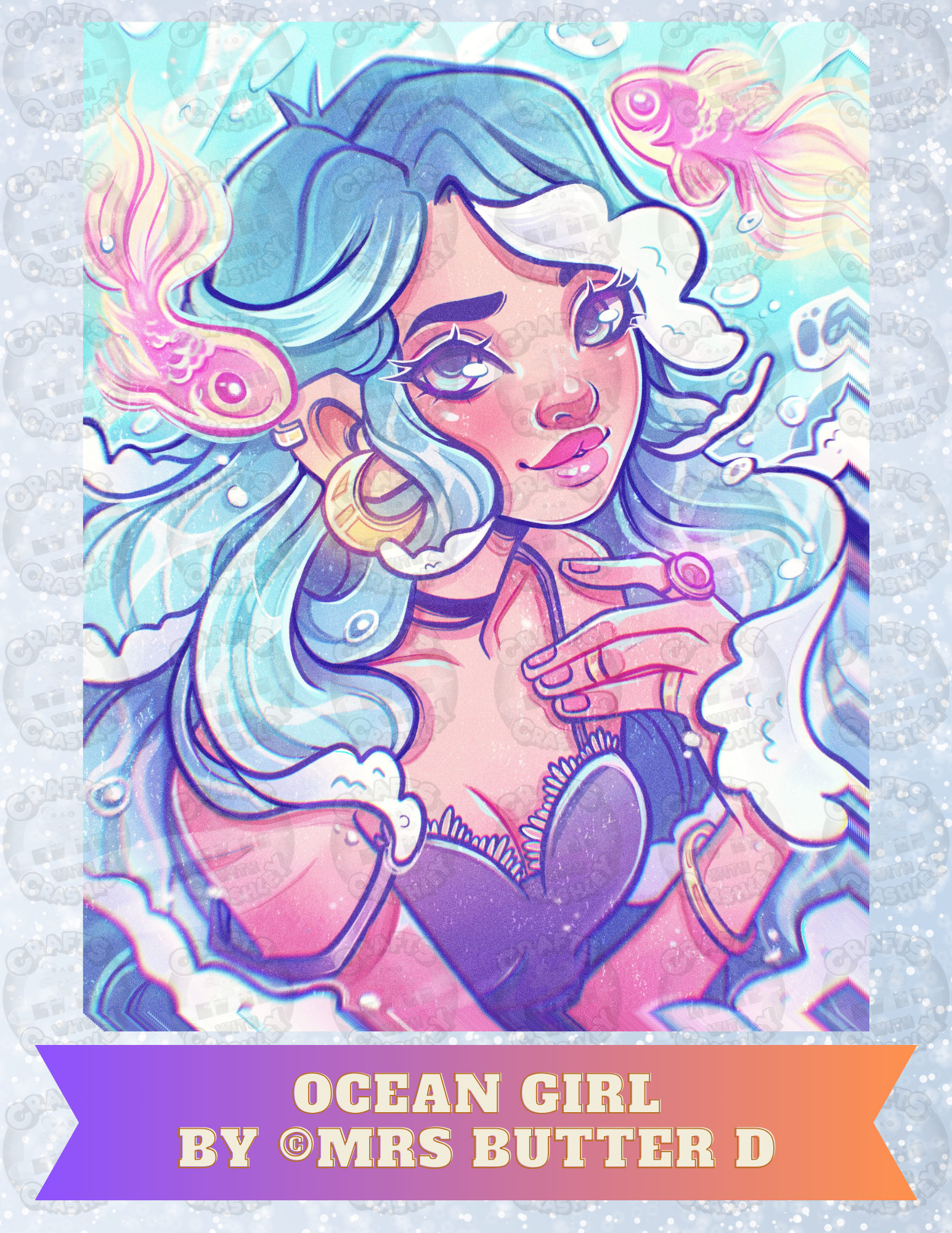 "Ocean Girl" by ©Mrs Butter D Decorative Diamond Painting Release Papers