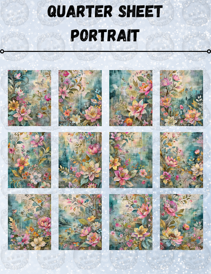 "Floral Scrapbook" Decorative Diamond Painting Release Paper
