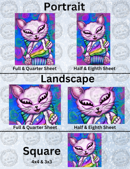 "Cupcake Kitty" by Emma Casey Decorative Diamond Painting Release Papers